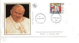 VISITE DU PAPE JEAN PAUL II à TOURS 1996 - Gedenkstempel