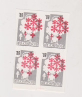 YUGOSLAVIA, 1989  Red Cross Charity Stamp  Imperforated Proof Bloc Of 4 MNH - Neufs