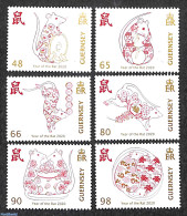 Guernsey 2020 Year Of The Rat 6v, Mint NH, Various - New Year - Nieuwjaar