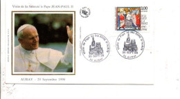 VISITE DU PAPE JEAN PAUL II à AURAY 1996 - Commemorative Postmarks