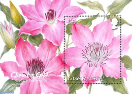 Guernsey 2021 Clematis Sarah Elizabeth S/s, Mint NH, Nature - Flowers & Plants - Guernsey