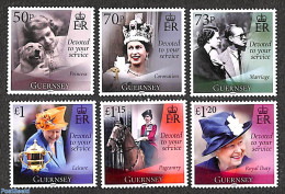 Guernsey 2021 Queen Elizabeth 95th Birthday 6v , Mint NH, History - Nature - Kings & Queens (Royalty) - Dogs - Horses - Familias Reales