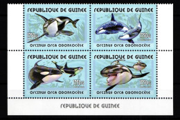 Guinea 3418-3421 Postfrisch Viererblock Tiere Wale #HD968 - Guinea (1958-...)