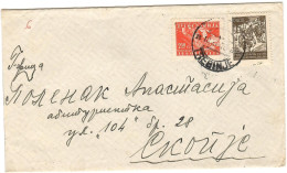 Yugoslavia Letter - Trebinje Via Skopje 1948,stamps Partisans Motive - Lettres & Documents