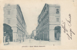 ANCONA-CORSO VITTORIO EMANUELE-CARTOLINA VIAGGIATA IL 13-6-1900-RETRO INDIVISO - Ancona