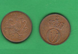 Norvegia Norway 2  øre 1971 Norge Bronze Coin K371 - Norvegia