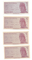 INDONESIE - 4 X 5 SEN 1964 NEUF UNC - Indonesien