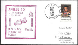 US Space Cover 1969. "Apollo 10" Recovery. USS Carpenter - United States