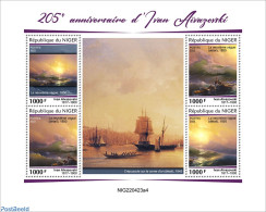 Niger 2022 205th Anniversary Of Ivan Aivazovsky, Mint NH, Sport - Transport - Mountains & Mountain Climbing - Ships An.. - Climbing