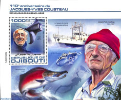 Djibouti 2020 Jacques-Yves Cousteau S/s, Mint NH, Nature - Transport - Fish - Ships And Boats - Pesci