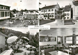 13894577 Zurzach Gasthof Sternen Gastraum Terrasse Schwimmbad Brunnen Zurzach - Andere & Zonder Classificatie