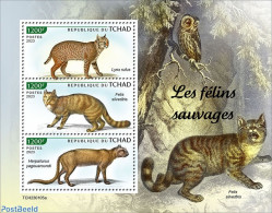 Chad 2023 Wild Cats, Mint NH, Nature - Cat Family - Owls - Wild Animals - Otros & Sin Clasificación