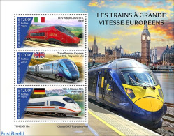 Chad 2023 European Speed Trains, Mint NH, Transport - Railways - Otros & Sin Clasificación