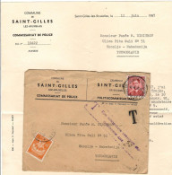 Belgium - Cover & Document 1957 - Commune De Saint-Gilles Lez Bruxelles , Commissariat De Police Via Yugoslavia,T Porto - Brieven En Documenten