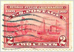 USA 1909 2 Cents Red - Hudson Fulton Used V1 - Used Stamps