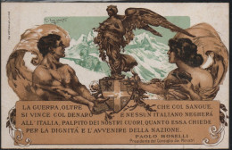 CARTOLINA MILITARE "LA GUERRA OLTRE CHE COL SANGUE SI VINCE COL DENARO" Nuova Non Viaggiata. - Patriotiques