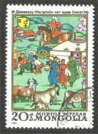 AF-197 Mongolie Vache Cow Kuh Koe Mucca Vacca Vaca Cheval Horse Moto - Landwirtschaft