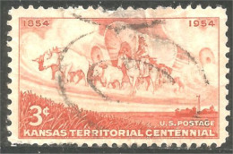 AF-201 USA Colonisation Kansas Boeuf Bull Vache Cow Ox Oxen Horse Cheval - Agriculture