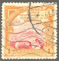 AF-73 Ecuador Agriculture Boeuf Ox Labour Plowing - Agriculture