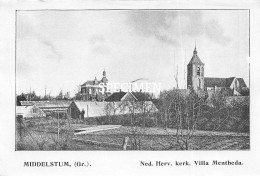 Prent - Ne. Herv. Kerk - Villa Mentheda - Middelstum  - 8.5x12.5 Cm - Sonstige & Ohne Zuordnung