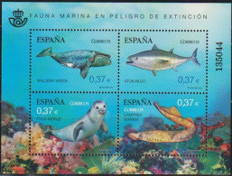 España 2013 Edifil 4799 Sello ** HB Fauna Marina En Peligro De Extinción Ballena Vasca Atún Rojo Foca Monje Lamprea - Nuovi