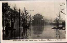 CPA Paris XII Reuilly, Seine-Überschwemmung 1910, Place, Geburtskirche - Andere & Zonder Classificatie