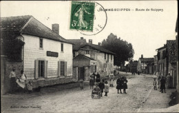 CPA Somme Suippes Marne, Route De Suippes - Autres & Non Classés