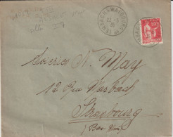 1935 - ALSACE - CACHET AMBULANT LEMBACH A  WALBOURG 1° (IND 7) SUP ! Sur ENVELOPPE => STRASBOURG - Railway Post