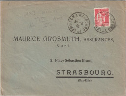 1935 - ALSACE - CACHET AMBULANT LEMBACH A  WALBOURG 2° (IND 7) SUP ! Sur ENVELOPPE => STRASBOURG - Correo Ferroviario