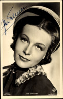 CPA Schauspielerin Ilse Werner, Portrait, Mütze, Autogramm - Actores