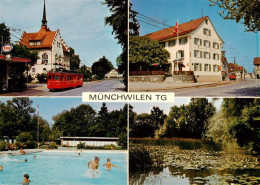 13875959 Muenchwilen TG Strassenbahn Gasthof Engel Schwimmbad Schwanenteich Muen - Autres & Non Classés