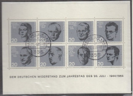 BRD  Block 3, Gestempelt, Jahrestag Attentat 20.7.44, 1964 - 1959-1980