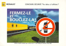 *CPM Pub  - Jeu Concours Renault - Concours Sécurité "Tes Idées à L'affiche!". Finaliste Collège L'Archet à NICE (06) - Publicité