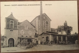 Cpa 24 Dordogne, Saint-Martial D'Excideuil, Brasserie, Bière  Petite Animation, éd Trarieux, écrite En Janvier 1918 - Autres & Non Classés