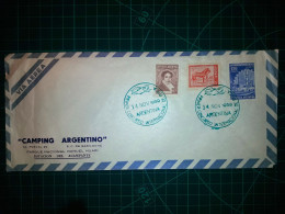 ARGENTINE, Enveloppe Aérienne Du "Camping Argentino, Parc National Nahuel Huapi" Circulant En Avion Avec Une Variété Col - Airmail