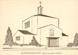 13851649 Fluntern Zuerich Martinskirche Zeichnung  - Other & Unclassified