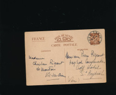 LETTRE FRANCE ENTIER POSTAL IRIS PRIX DE VENTE 0.90 .CARTE POSTALE PREIMPRIMEE écrite Aisne - Cartoline Postali E Su Commissione Privata TSC (ante 1995)