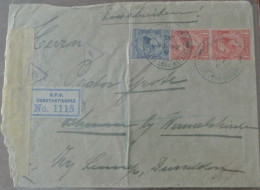British Levant Turkey Constantinople Registered Cover Mailed To Germany 1920 Censor. British Post - Levante Britannico