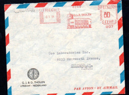 DENISTRY -  NETHERLANDS - 1951 - COVER UTRECHT TO CHICAGO  WITH THOLEN  SLOGAN CANCELLATION - Medicina