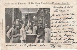 ALLEMAGNE - SCHÖNBERG - 1901 - KANTINE II BATAILLON EISENBAHN REGIMENT N° 2 - VOIR ZOOM UND ETAT - Autres & Non Classés