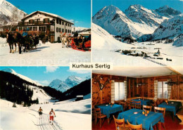 13838307 Sertig Davos GR Kurhaus Sertig Gaststube Pferdeschlitten Langlaufloipe  - Autres & Non Classés