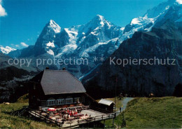 13837997 Muerren BE Berggasthof Allmendhubel Bergstation Mit Eiger Und Moench Be - Autres & Non Classés