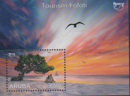 ARUBA, 2021, MNH, UPAEP, TOURISM, BEACHES, TREES, SUNSETS, BOATS, BIRDS, S/SHEET - Other & Unclassified