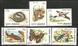 AS-96 Romania Lynx Duck Snake Poisson Papillon MNH ** Neuf SC - Sonstige & Ohne Zuordnung