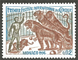 AS-37 Monaco Cirque Circo Circus Zirkus Tigre Tiger Tigger Tijger MH * Neuf CH - Big Cats (cats Of Prey)