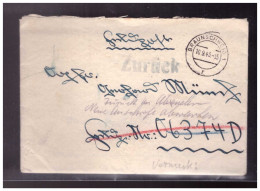 DT- Reich (024183) Brief Feldpost Gelaufen Braunschweig 10.9.43 M HS Vermerk Zurück An Absender Neue Anschrift Abwarten - Feldpost 2da Guerra Mundial