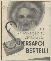 SuperSapol BERTELLI - Pubblicità 1936 - Advertising - Advertising