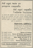 Succo Di Urtica - Distrugge La Forfora - Pubblicità 1936 - Advertising - Advertising