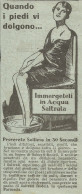 Acqua Saltrata Per Il Dolore Dei Piedi - Pubblicità 1931 - Advertising - Advertising