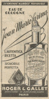 Eau De Cologne Jean Marie Farina - Pubblicità 1931 - Advertising - Advertising